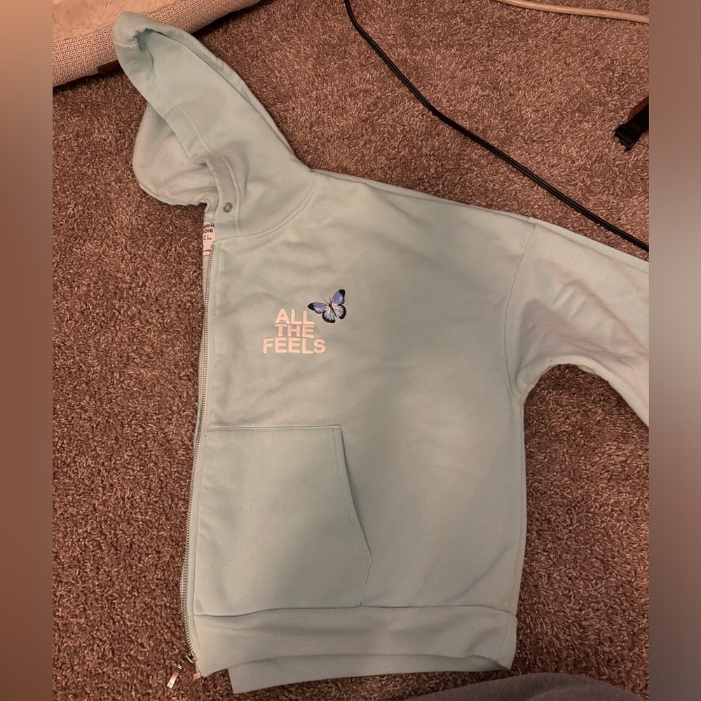 Teal zip up sweatshirt
